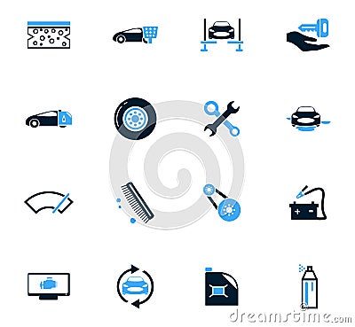 Car shop icons set Stock Photo