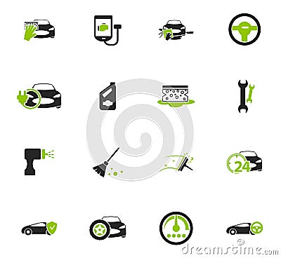 Car shop icons set Stock Photo