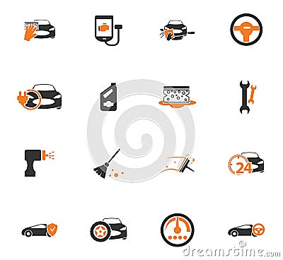 Car shop icons set Stock Photo