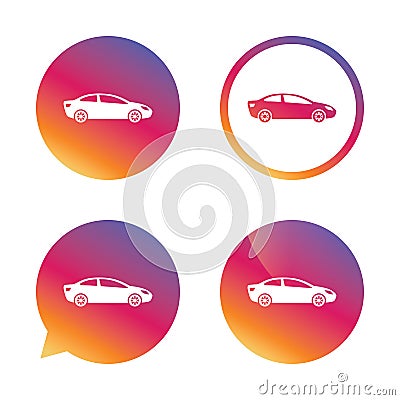 Car sign icon. Sedan saloon symbol. Vector Illustration