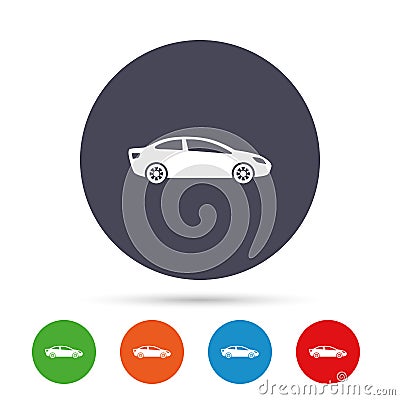 Car sign icon. Sedan saloon symbol. Vector Illustration