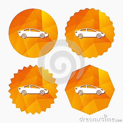 Car sign icon. Sedan saloon symbol. Vector Illustration