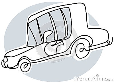 Car simple lines vector Vector Illustration