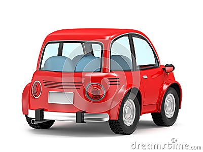 Car small cartoon back Cartoon Illustration