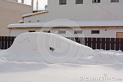 Car in Snowbank Stock Photo