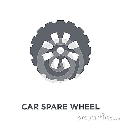 car spare wheel icon from Car parts collection. Vector Illustration