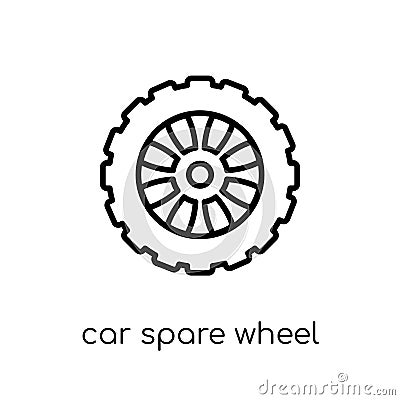 car spare wheel icon from Car parts collection. Vector Illustration