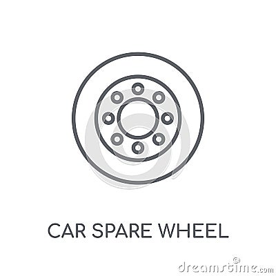 car spare wheel linear icon. Modern outline car spare wheel logo Vector Illustration