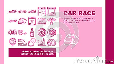 car speed auto race landing header vector Vector Illustration