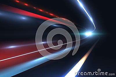 Car speed lines. Light trails tragic of long exposure abstract vector background Vector Illustration