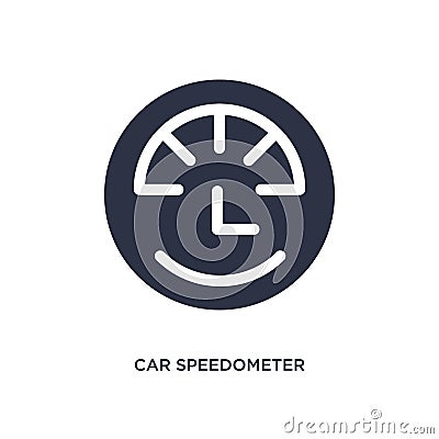 car speedometer icon on white background. Simple element illustration from mechanicons concept Vector Illustration