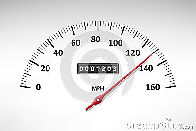 Car speedometer with speed level scale isolated on white. Car tachometer or odometer with speed panel. vector Vector Illustration