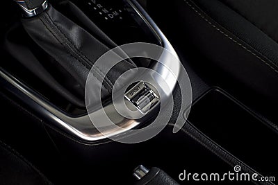 Car sport and comfort mode button switch of automatic gear transmission. Stock Photo