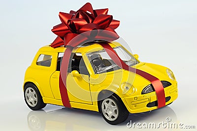 Car with staple gift Stock Photo