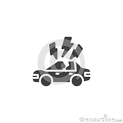 Car storm insurance vector icon Vector Illustration