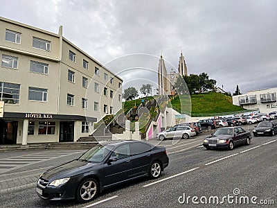 Streets of Akureyri Iceland Editorial Stock Photo