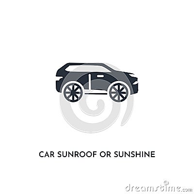 Car sunroof or sunshine roof icon. simple element illustration. isolated trendy filled car sunroof or sunshine roof icon on white Cartoon Illustration