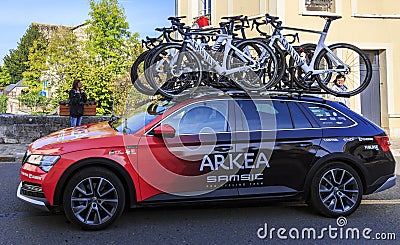 The Car of Team Arkea Samsic - Paris-Tours 2021 Editorial Stock Photo