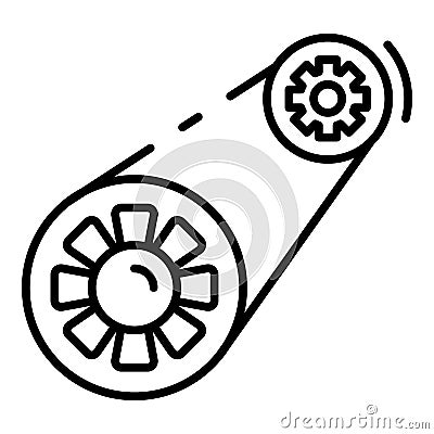 Car timing belt icon, outline style Vector Illustration