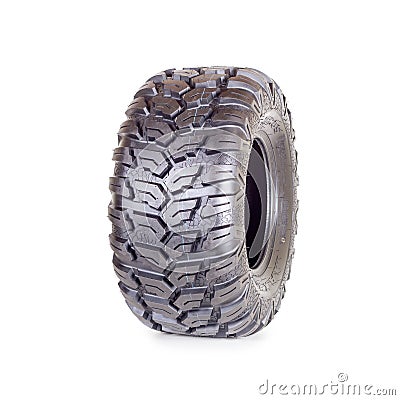 Car tire, new Maxxis atv tyre on white background isolated close up Editorial Stock Photo