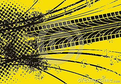 Car Tire Track Vector Illustration