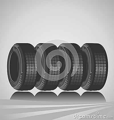 Car tires design Vector Illustration