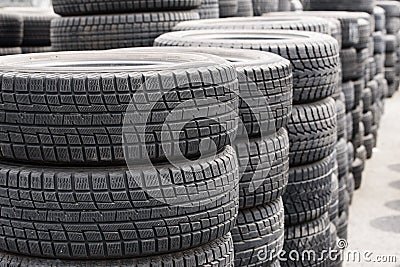 Old car tires Stock Photo