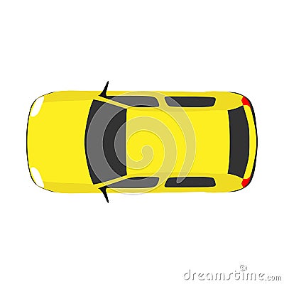 Car top view vector travel. Above white background road. Drive concept isolated urban object summer illustration. Outdoor icon ci Vector Illustration