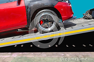 Car towing service tow truck roadside assistance Stock Photo