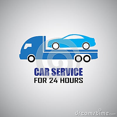 Car towing truck Vector Illustration