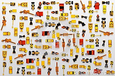 Car toy diecast on the white background , Top viwe Stock Photo