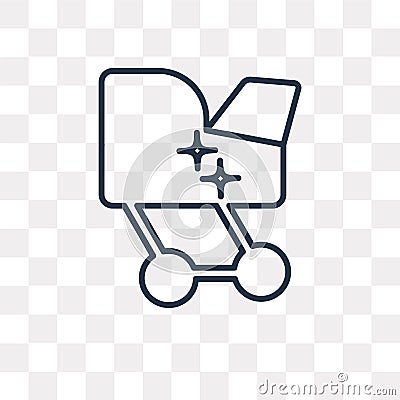 Car toy vector icon isolated on transparent background, linear C Vector Illustration