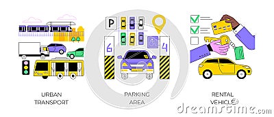 Car traffic abstract concept vector illustrations. Vector Illustration