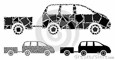 Car trailer Mosaic Icon of Abrupt Pieces Vector Illustration