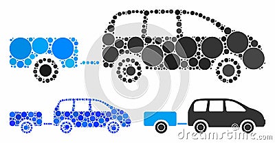 Car trailer Mosaic Icon of Round Dots Stock Photo