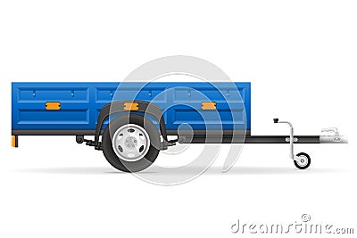 Car trailer for the transportation of goods vector illustration Vector Illustration