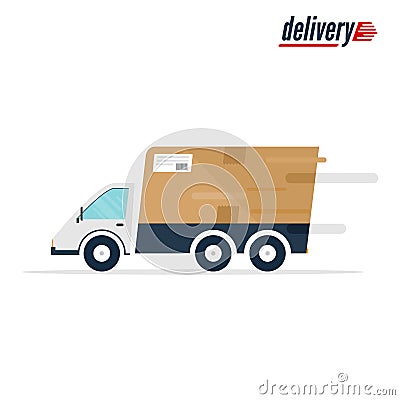 Car - transport design. Truck fast delivery icon shipping. Vector Illustration