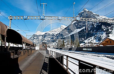 The car transport train between Kandersteg and Goppenstein Editorial Stock Photo