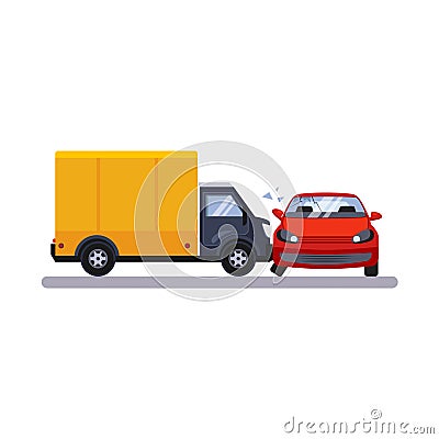 Car and Transportation Issue with a Lorry. Vector Illustration Vector Illustration