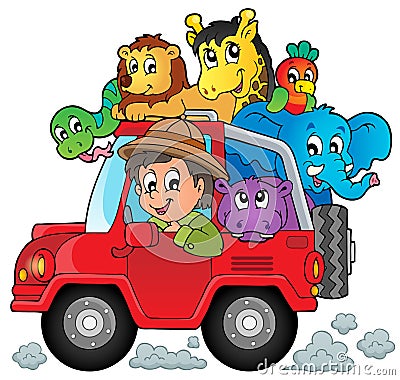 Car with traveller theme 2 Vector Illustration