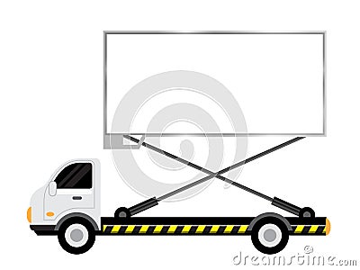 Car truck with billboards white for copy space, large billboard sign on side truck, mobile truck for advertise campaign, billboard Vector Illustration