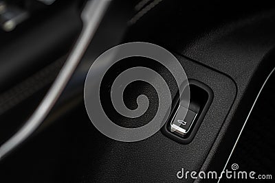 Car trunk open button. Electric trunk switch controller. Editorial Stock Photo
