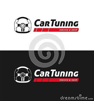 Car tuning service logo for automobile workshop vector template modern design Vector Illustration