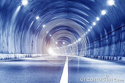 Car in the tunnel trajectory Stock Photo