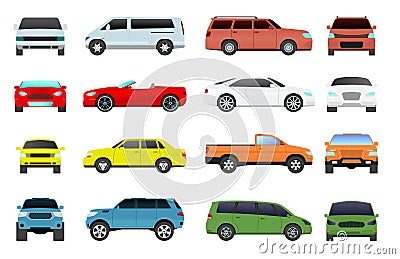 Car types vector set. Vector Illustration