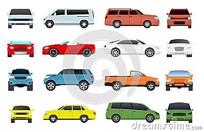 Car types vector set. Vector Illustration