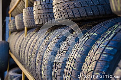 Car tyres Stock Photo