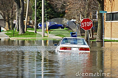 Car Under Water Stock Photo