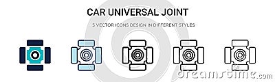 Car universal joint icon in filled, thin line, outline and stroke style. Vector illustration of two colored and black car Vector Illustration