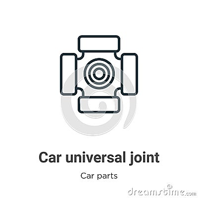Car universal joint outline vector icon. Thin line black car universal joint icon, flat vector simple element illustration from Vector Illustration